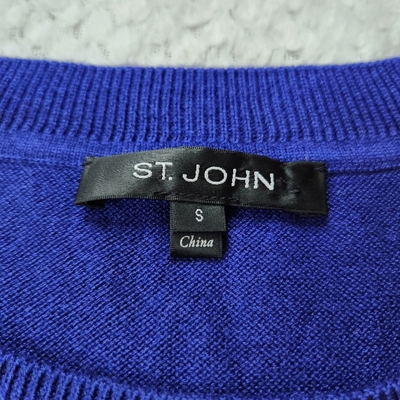 St. John Abstract Floral Wool Silk Cashmere sz S Sleeveless Top - Picture 3 of 4